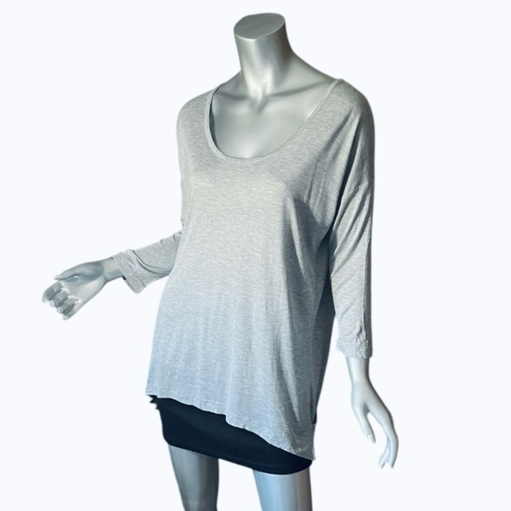 Cynthia Rowley Women’s Small Grey Tunic Top 3/4 Sleeves Soft Stretchy NEW